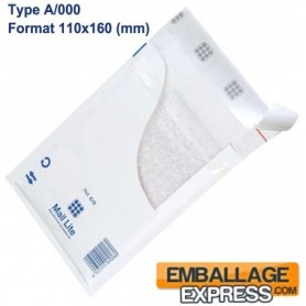 100 Enveloppes à Bulles Type A/000 - Format 110x160 mm 