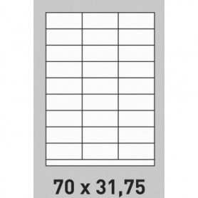 Étiquette 70 x 31.75 - boite de 200 planches A4