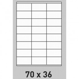 Étiquette 70 x 36 - 100 planches A4 par boite