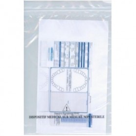 Sachet DOUBLE POCHE fermeture à ZIP avec "mention dispositif..." 165x230+220 mm