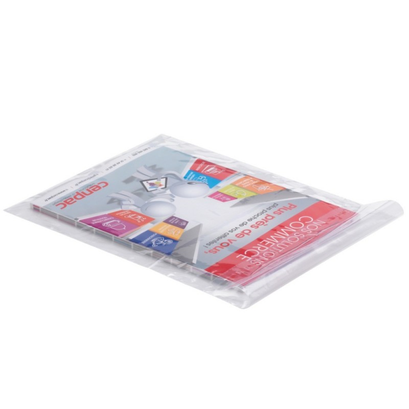 Sachet plastique 50 microns à fermeture adhésive 220X350 mm