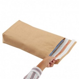 Pochette kraft 130 g/m² "ALLER/RETOUR" À SOUFFLET 300x370 mm