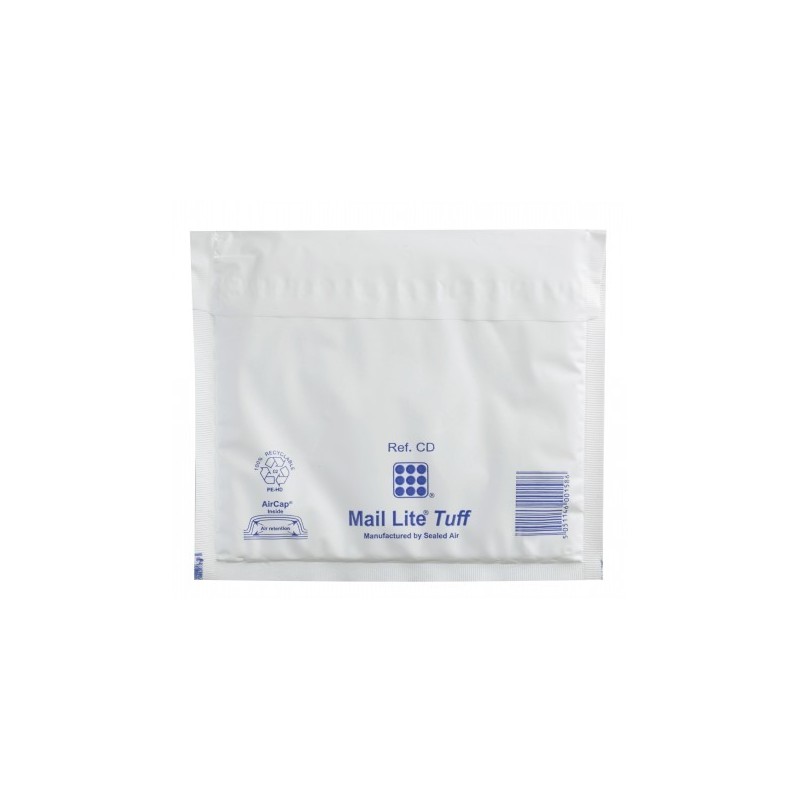 100 Enveloppes à Bulles PLASTIFIEES Type CD - Format 180x160 mm 