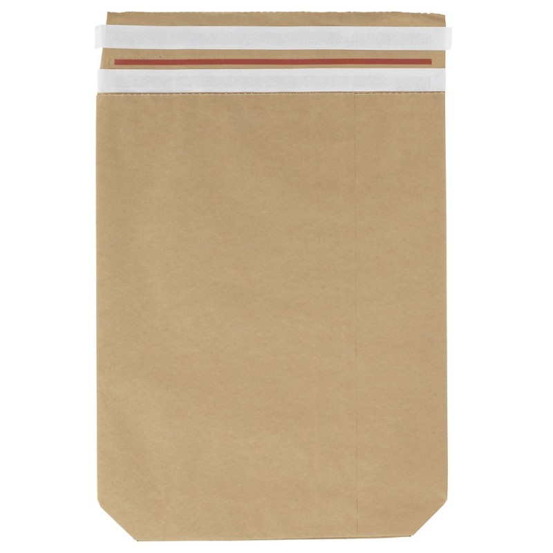 Pochette kraft 130 g/m² "ALLER/RETOUR" À SOUFFLET 380x480 mm