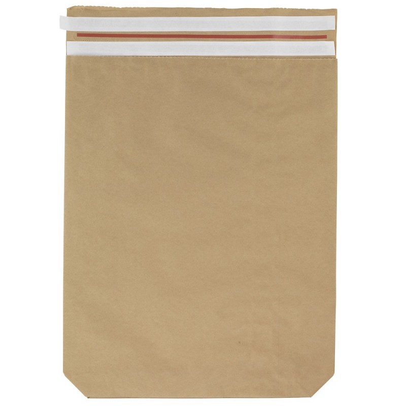 Pochette kraft 130 g/m² "ALLER/RETOUR" À SOUFFLET 480x600 mm