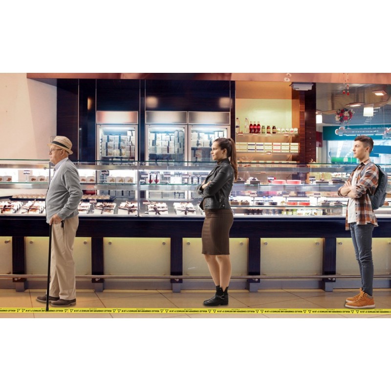 Ruban adhésif PVC imprimé distance de sécurité SOLVANT