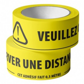 Ruban adhésif PVC imprimé distance de sécurité SOLVANT