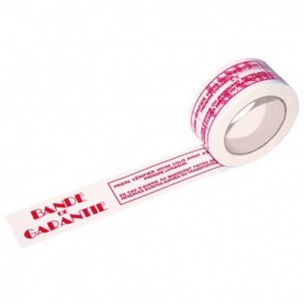 Ruban adhésif polypropylène BLANC - BANDE DE GARANTIE 48mmx100m