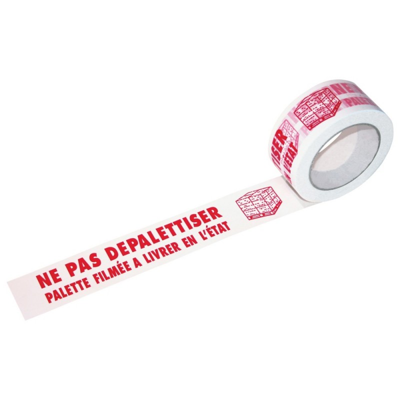 Ruban adhésif polypropylène BLANC - NE PAS DÉPALETTISER 48mmx100m
