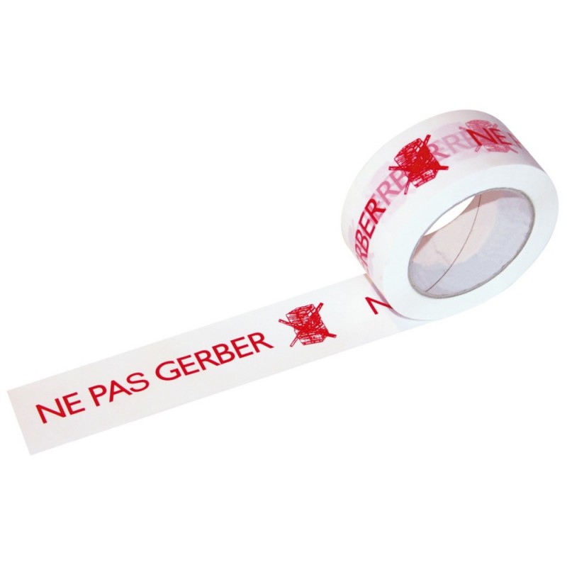 Ruban adhésif polypropylène BLANC - NE PAS GERBER 48mmx100m