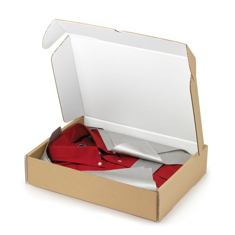 Boîte carton avec fermeture renforcée intérieur blanc 370 X 280 x 80