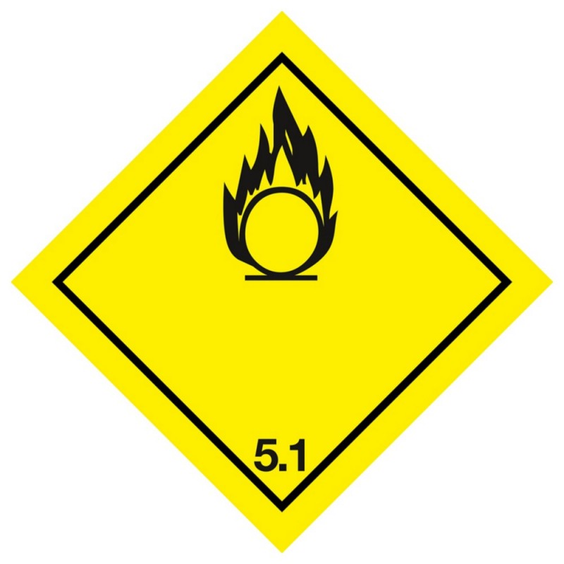 Étiquette pour le transport de matières dangereuses - MATIÈRES COMBURANTES