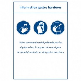 Étiquette gestes barrières...