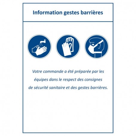 Étiquette gestes barrières INFORMATION GESTES BARRIÈRES