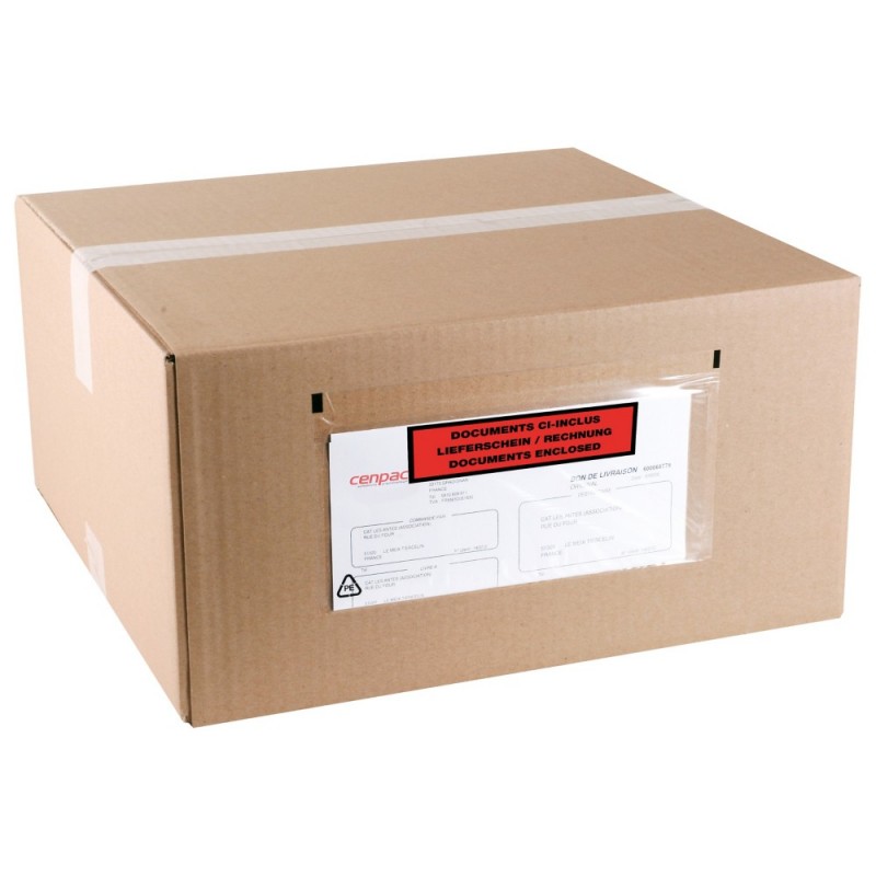 Pochette porte-documents renforcée imprimée en 3 langues 320 x 235mm