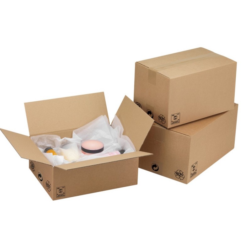 Caisse carton simple cannelure 400x300x180mm