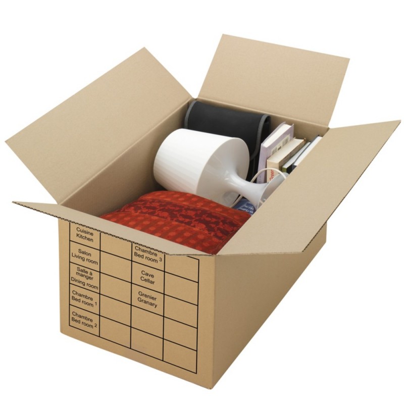 Caisse carton déménagement IMP. 1 COULEUR 545 x 345 x 300mm