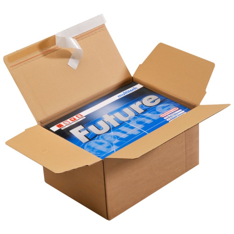Caisse carton à fond automatique et bande adhésive 260 X 220 X 130mm