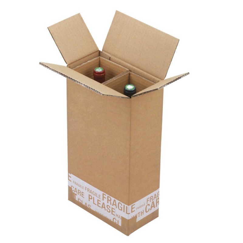 Caisse renforcée pour 2 BOUTEILLES DE VIN 220 x 115 x 395mm