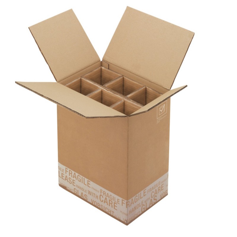 Caisse renforcée pour 6 BOUTEILLES DE VIN 320 x 220 x 410mm