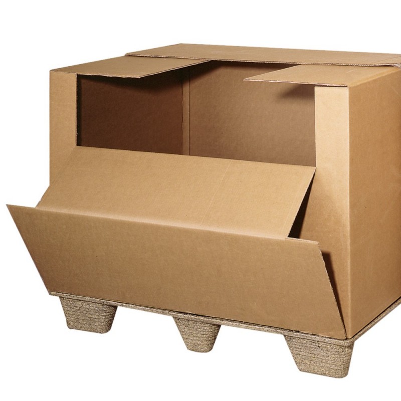 Caisse carton avec abattant - Qualité DD50 1180 x 780 x 1070mm