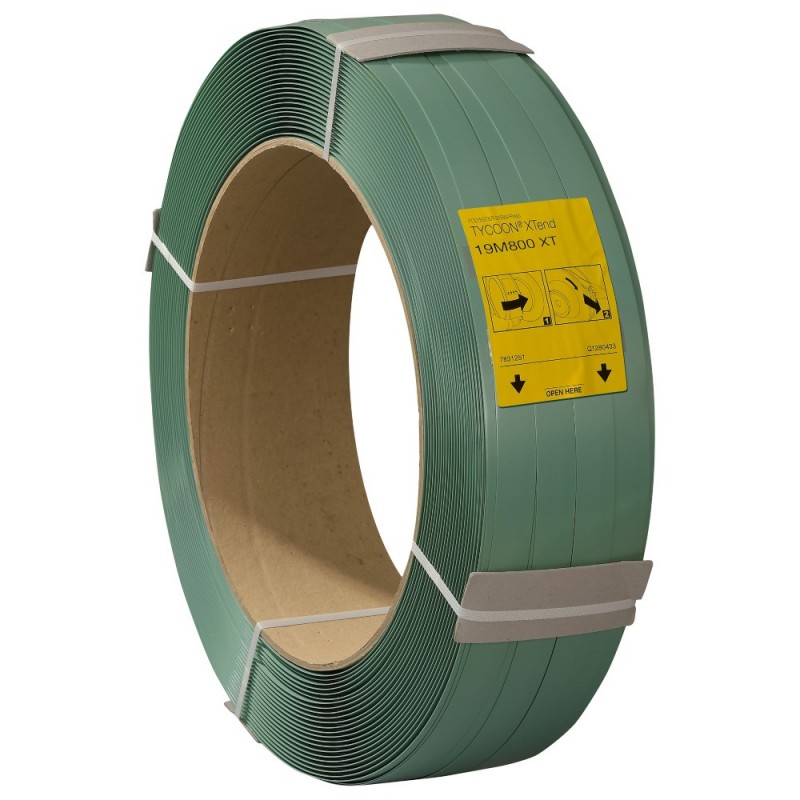 Feuillard polyester qualité industrielle 19mmx1-27mmx800m