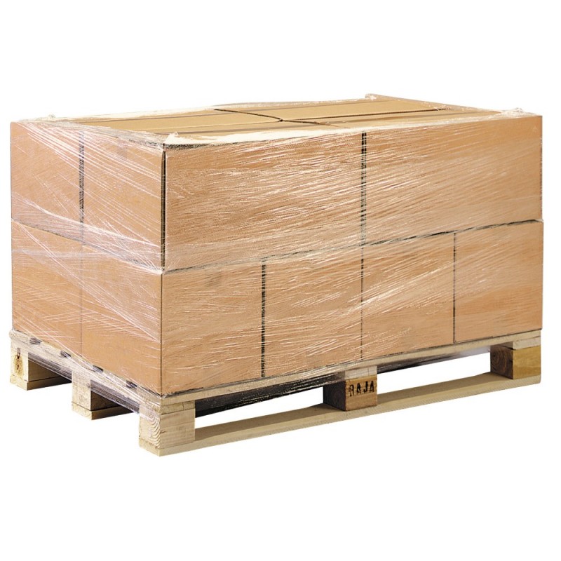 Film pré-étiré manuel soufflé transparent - palette complète de 162 bobines 390mmx600m