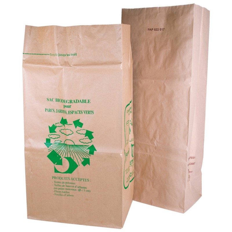 Sac à déchets papier kraft - DÉCHETS VERTS 100 L