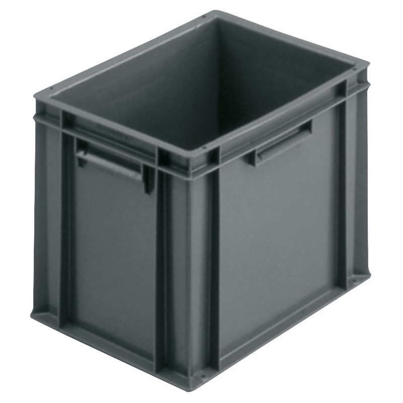 Bac PP poignèes fermèes 30L GRIS