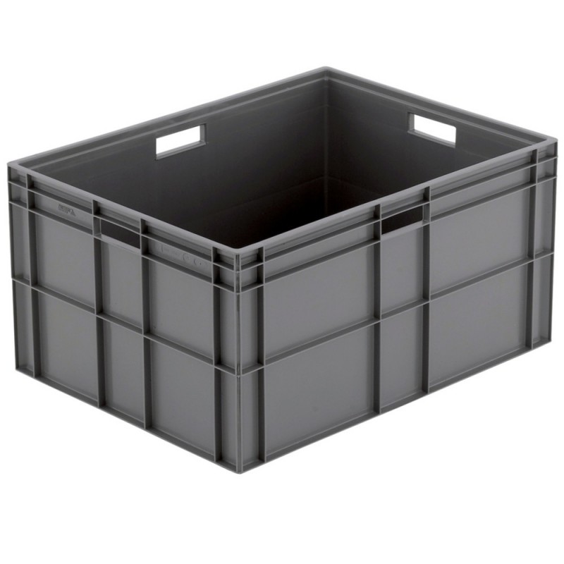 Bac PEHD poignèes ouvertes 162L GRIS