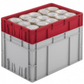 Bac PP poignèes ouvertes 21L rouge