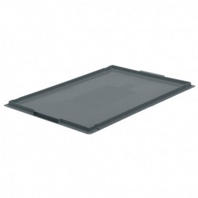 Couvercle pour bac plastique gerbable norme Europe GRIS 400 x 300 x 30mm
