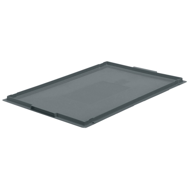 Couvercle pour bac plastique gerbable norme Europe GRIS 600 x 400 x 30mm