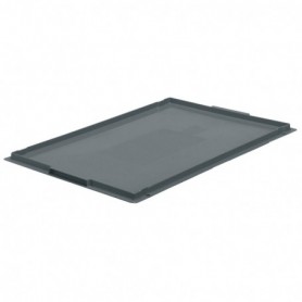 Couvercle pour bac plastique gerbable norme Europe GRIS 600 x 400 x 30mm
