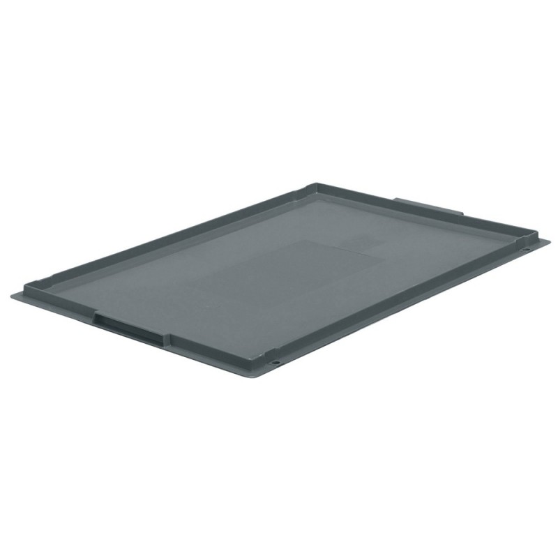 Couvercle pour bac plastique gerbable norme Europe GRIS 800 x 600 x 33mm