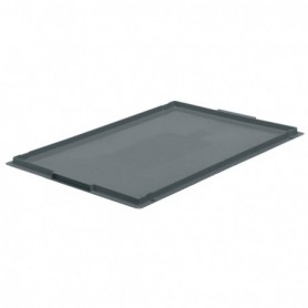 Couvercle pour bac plastique gerbable norme Europe GRIS 800 x 600 x 33mm