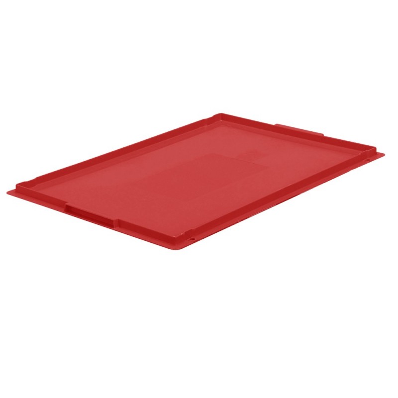 Couvercle pour bac plastique gerbable norme Europe ROUGE 600 x 400 x 30mm