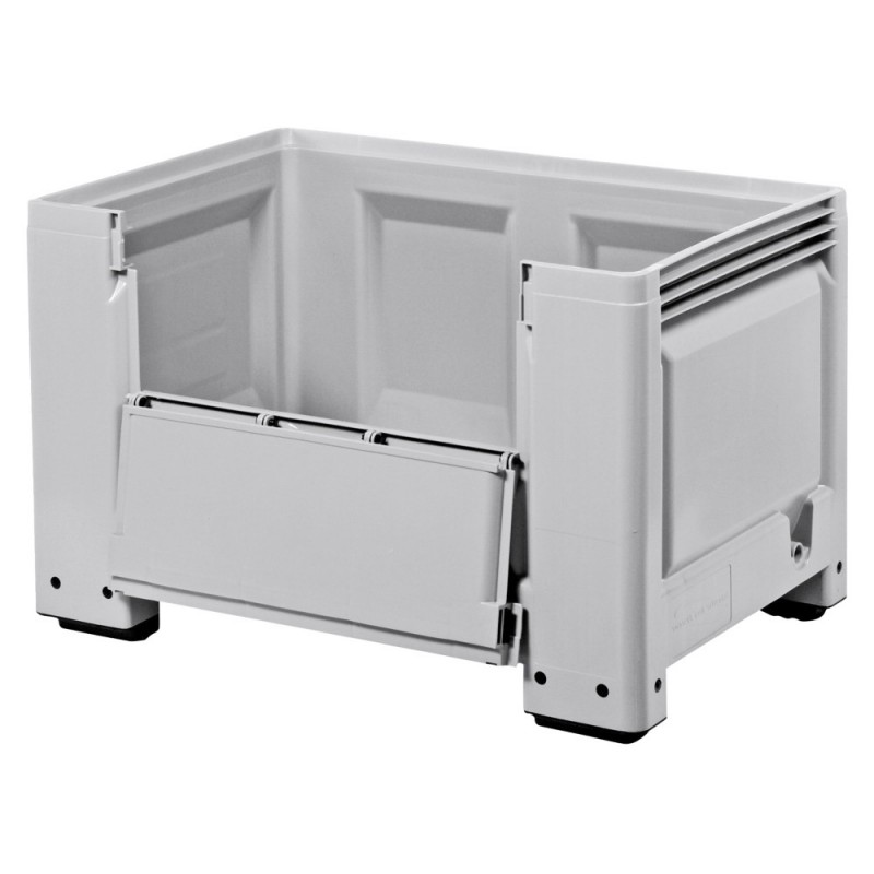 Caisse-palette plastique 4 PIEDS+PORTE+PAROIS PLEINES 500L