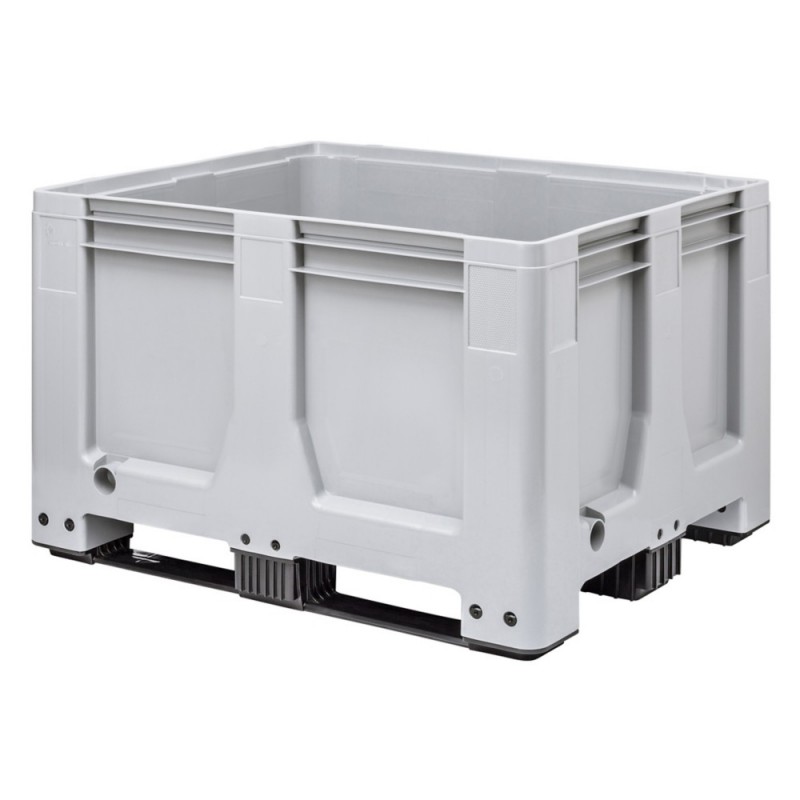 Caisse-palette plastique 3 SEMELLES-PAROIS PLEINES 610L