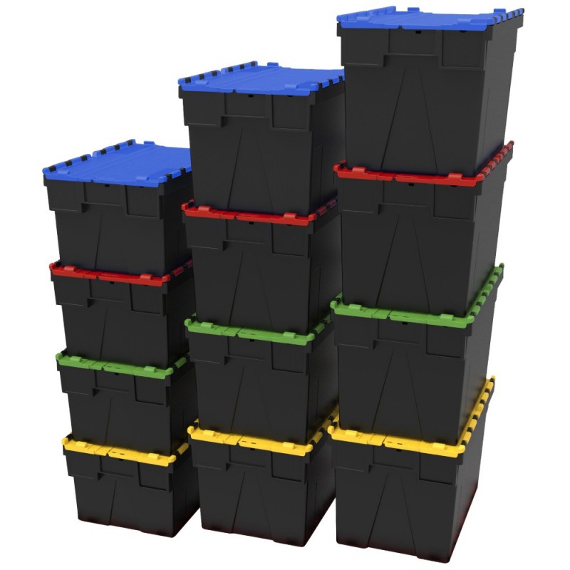 Bac navette avec couvercle couleur JAUNE 40L