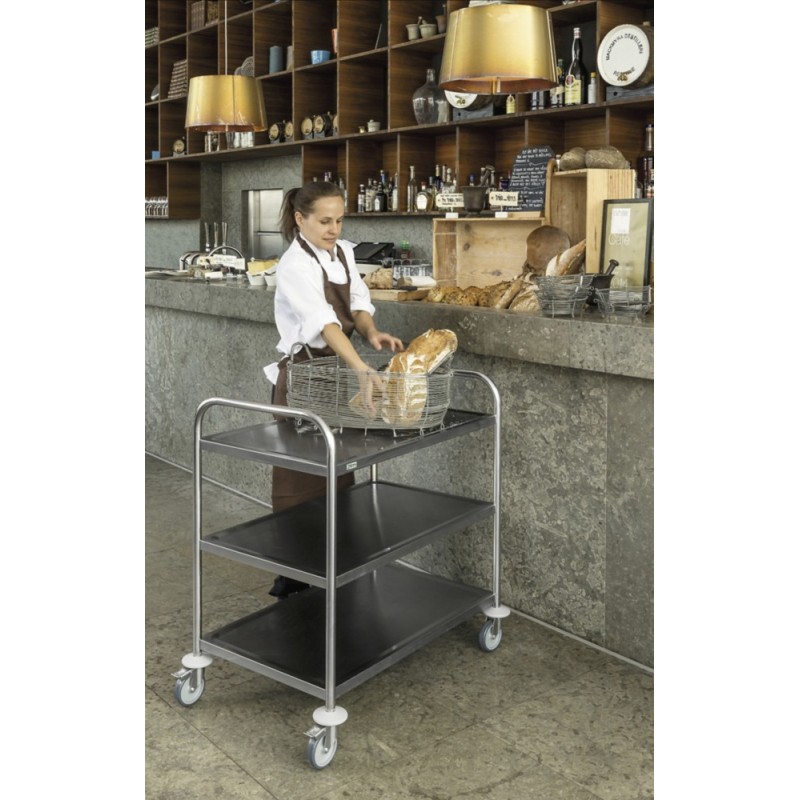 Chariot inox à plateaux 100 kg 825 X 500