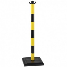 6 POTEAUX PVC + 12 M DE CHAÎNE JAUNE-NOIR