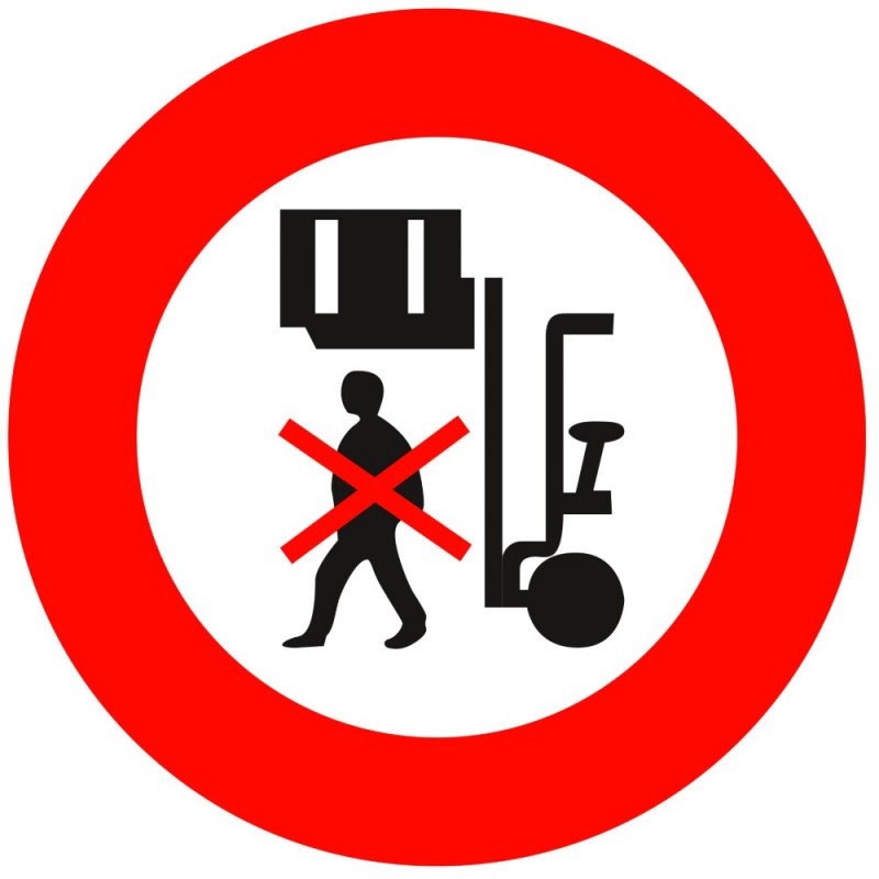 Panneau d'interdiction - INTERDIT DE PASSER SS LA CHARG