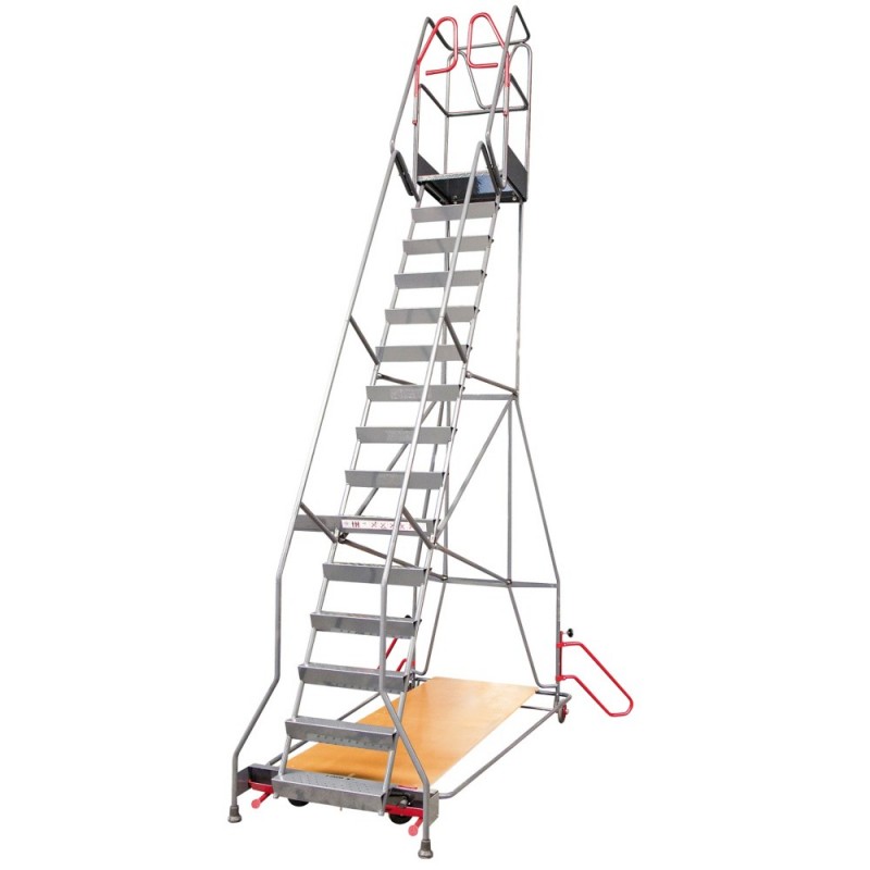 Escabeau roulant à immobilisation automatique 8 marches