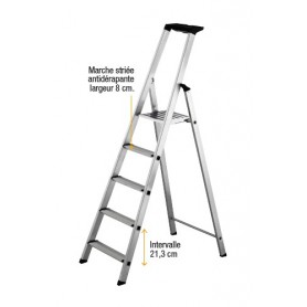 Escabeau compact aluminium marches