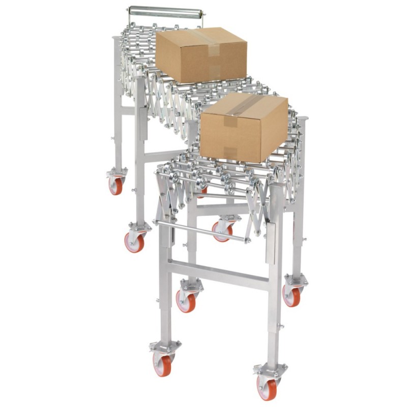 Convoyeur extensible et mobile Longueur 1950-10880 mm Largeur 400mm