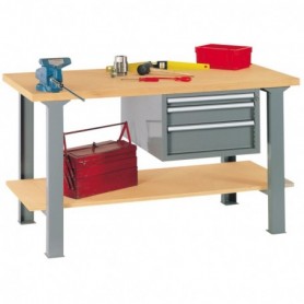 Établi multi-usages - Avec bloc 3 tiroirs + plateau