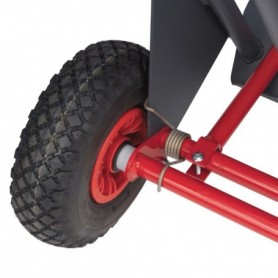 Diable à basculement assisté double- fixe et repliable roue PNEUMATIQUE