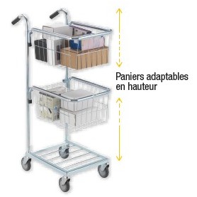 Chariot de préparation de commandes avec paniers 385 x 660 x 1090