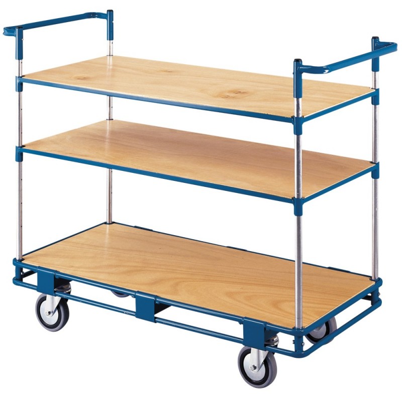 Chariot à plateaux réglable 200 kg 3 plateaux